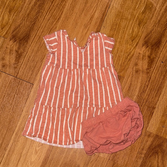 Charming Striped Peach Kids Matching Set - Picture 1 of 2